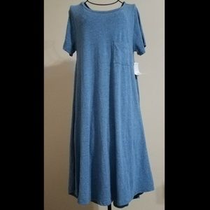 🔥LuLaRoe Carly Blue With White Heathering NWT